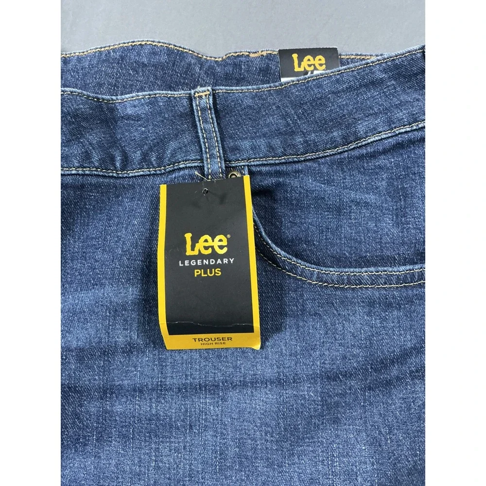 Lee‎ Legendary Plus Wide Leg Trouser Jeans 24W Long Dark Wash High Rise NWT - Picture 11 of 14